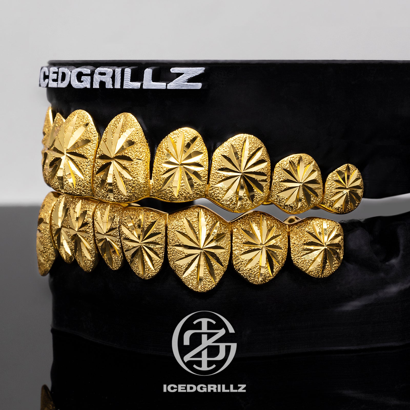 Diamond Cut Starburst Frosted Grillz