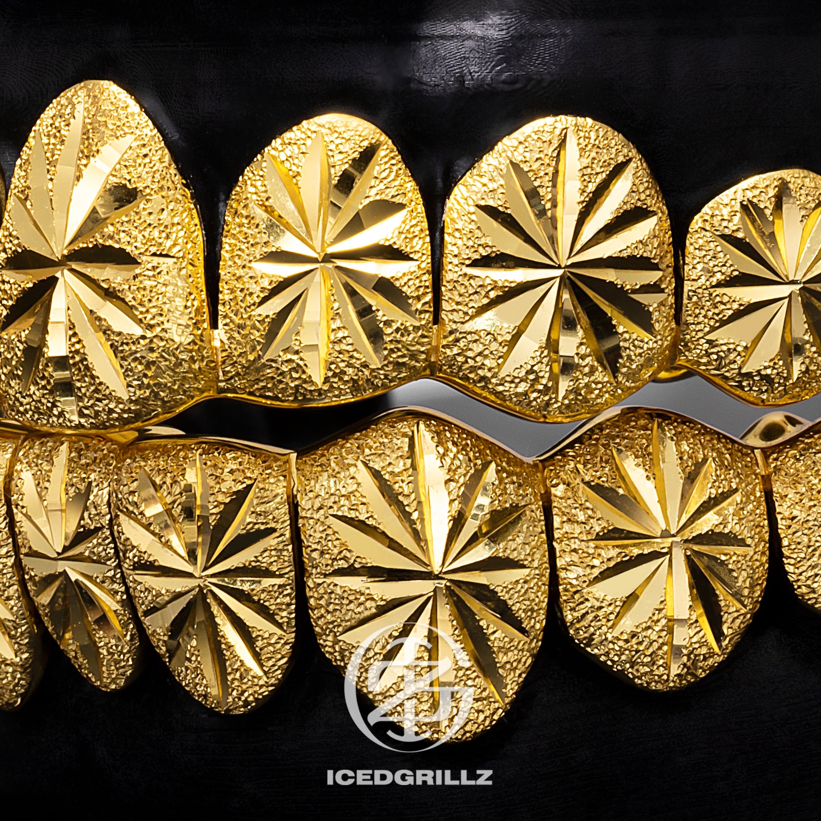 Diamond Cut Starburst Frosted Grillz