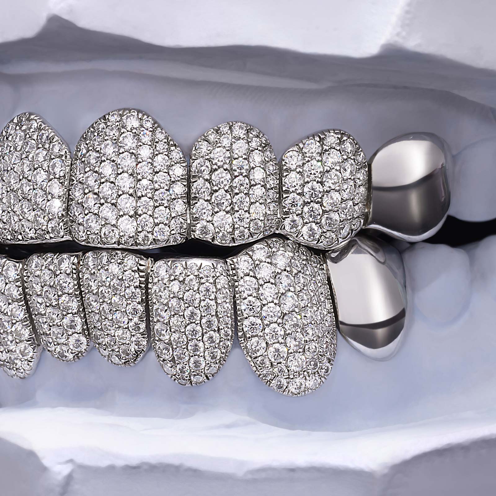 Diamond Moissanite Tip End Cap Grillz