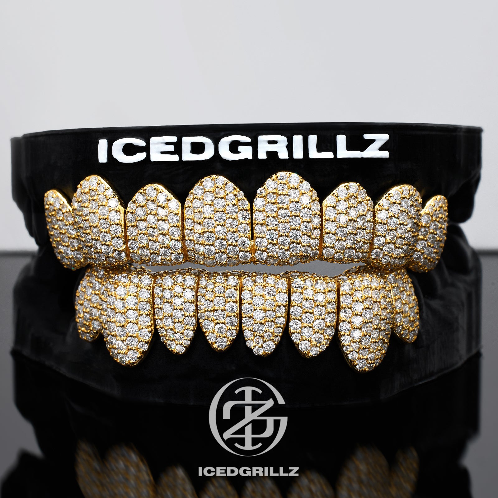 Double-Ice Honeycomb Pave Moissanite Grillz