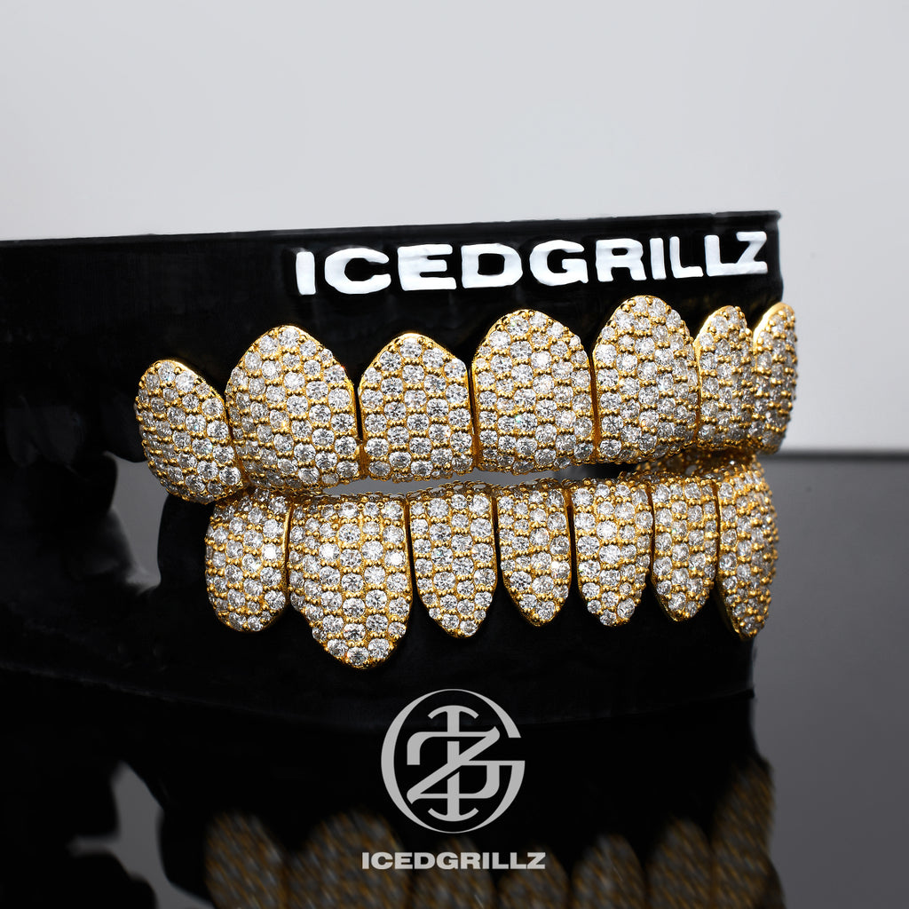 Double-Ice Honeycomb Pave Moissanite Grillz