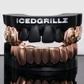 Dual Bezel Oval Gem & Round Moissanite Solid Grillz