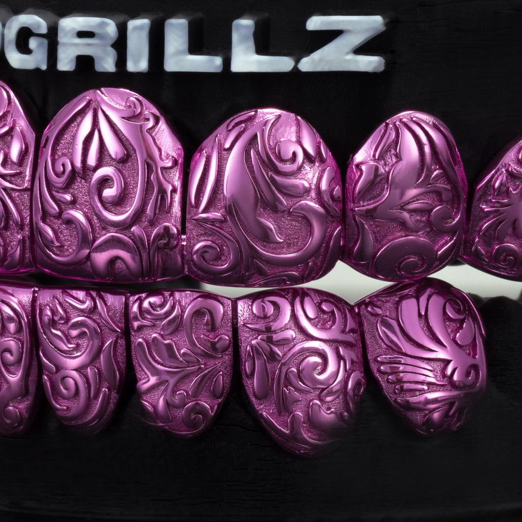 Embossed Paisley Swirls Solid Grillz