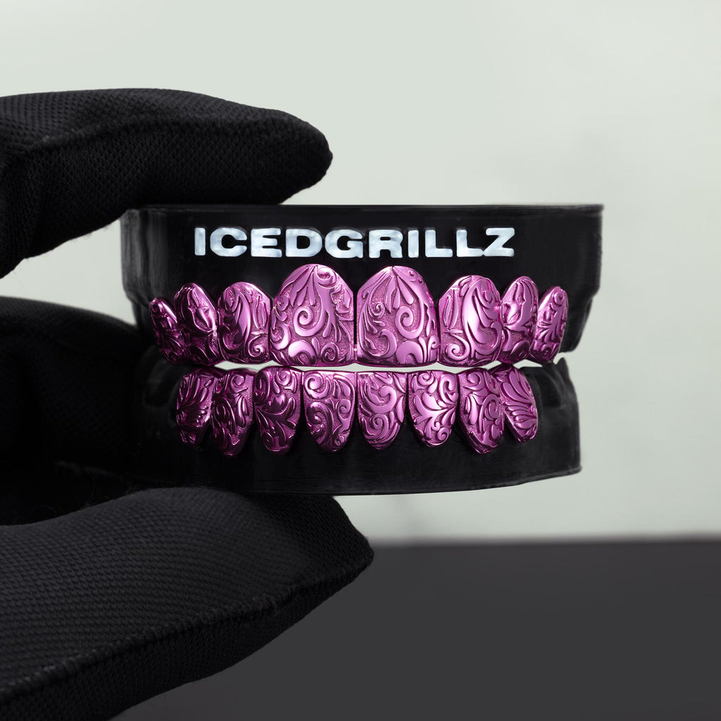 Embossed Paisley Swirls Solid Grillz