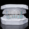 Full Pave & Opal Halo Grillz Set
