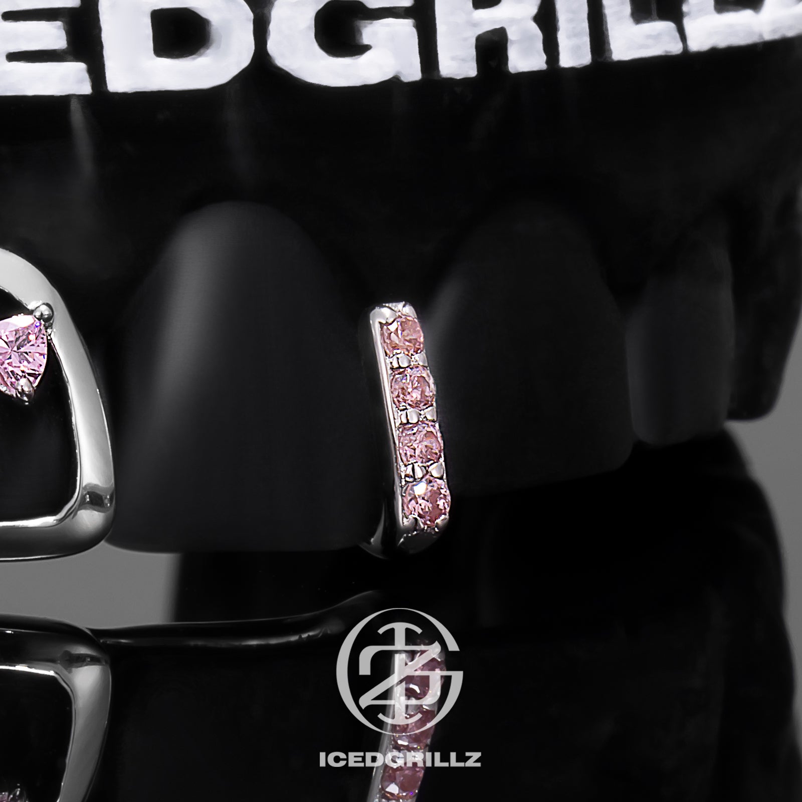 Heart-shaped Pink Opal Bar Grillz