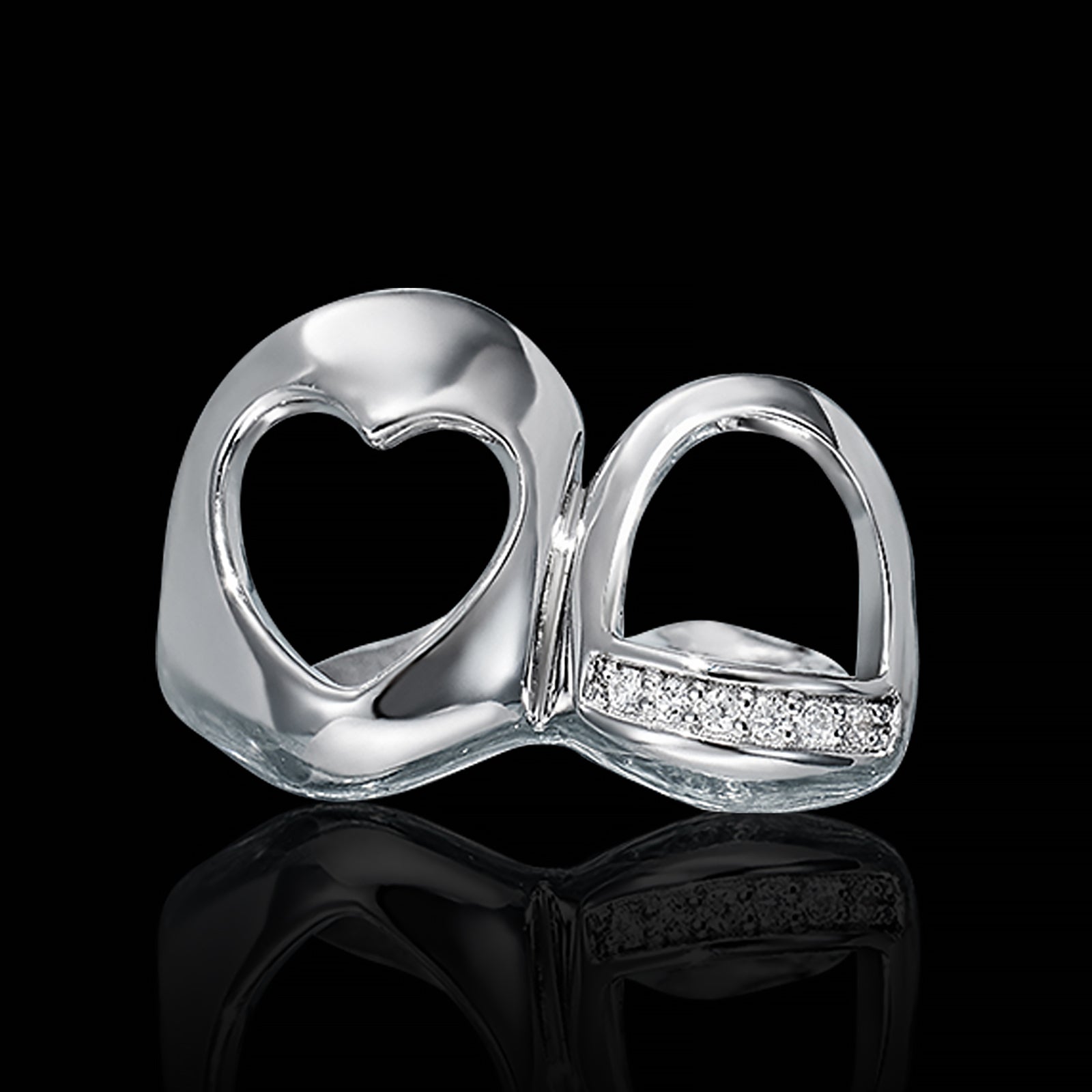 Heart Style Open Face Grillz