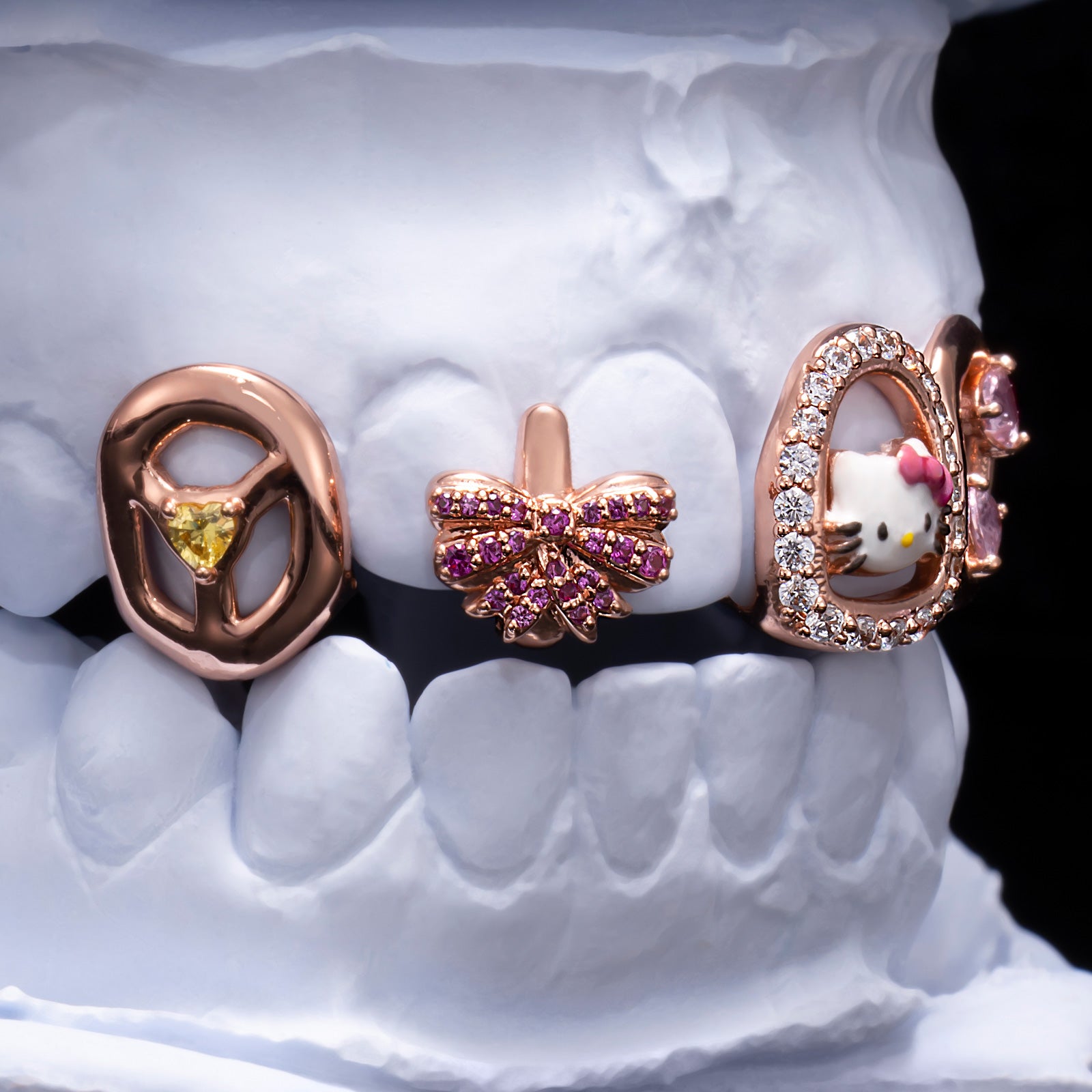 "Hello" Kitty Bow Style Diamond/Moissanite Grillz