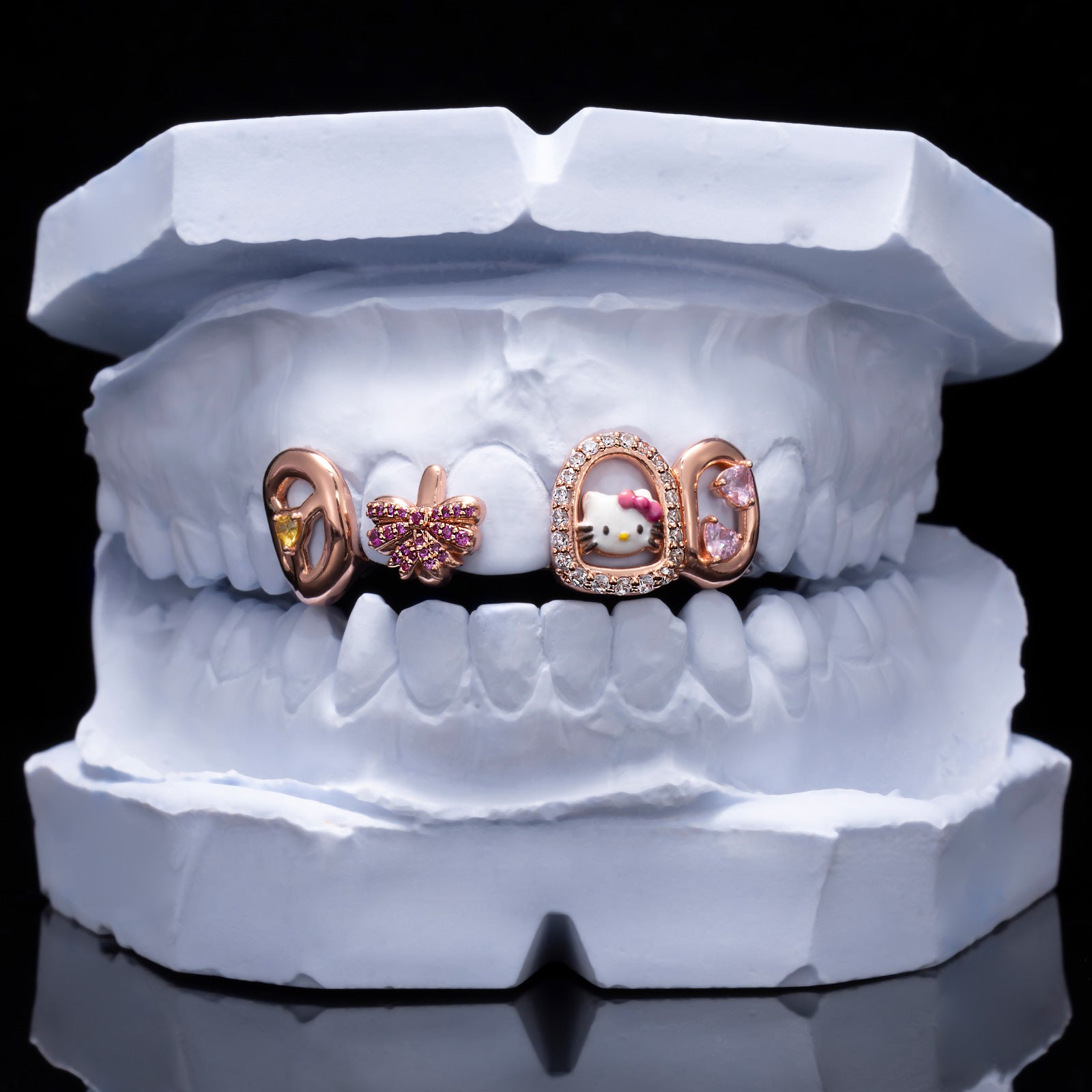 "Hello" Kitty Bow Style Diamond/Moissanite Grillz