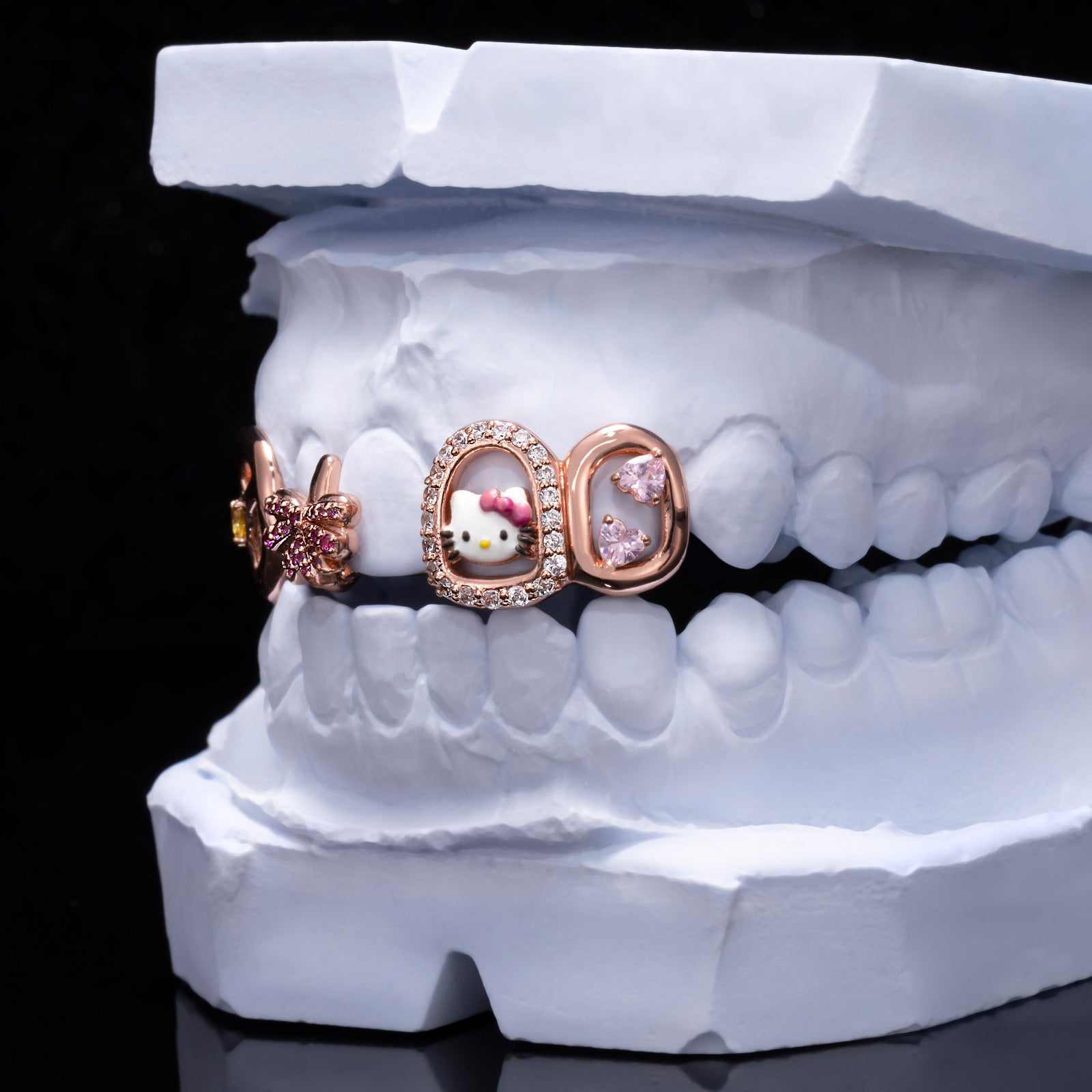 "Hello" Kitty Bow Style Diamond/Moissanite Grillz