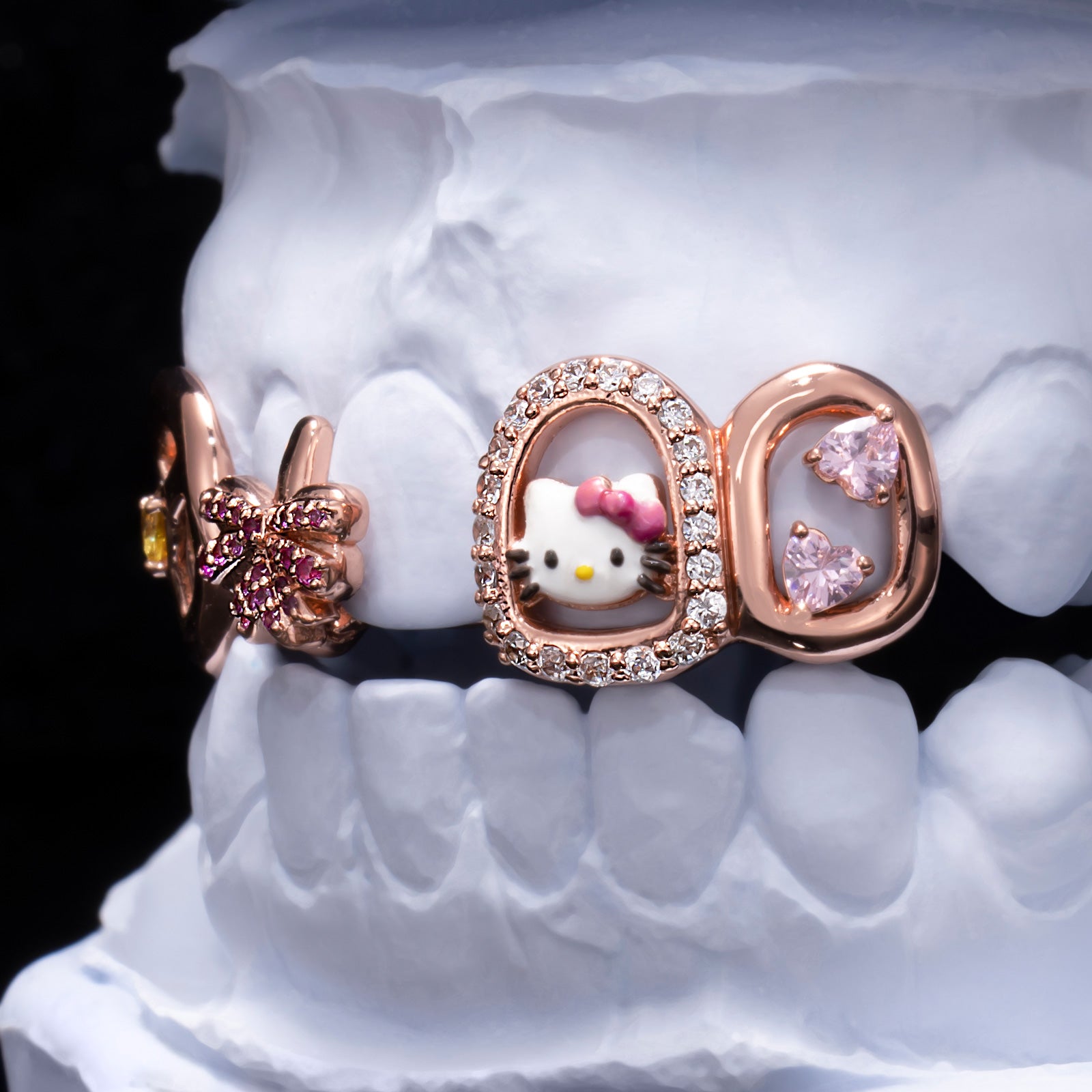 "Hello" Kitty Bow Style Diamond/Moissanite Grillz