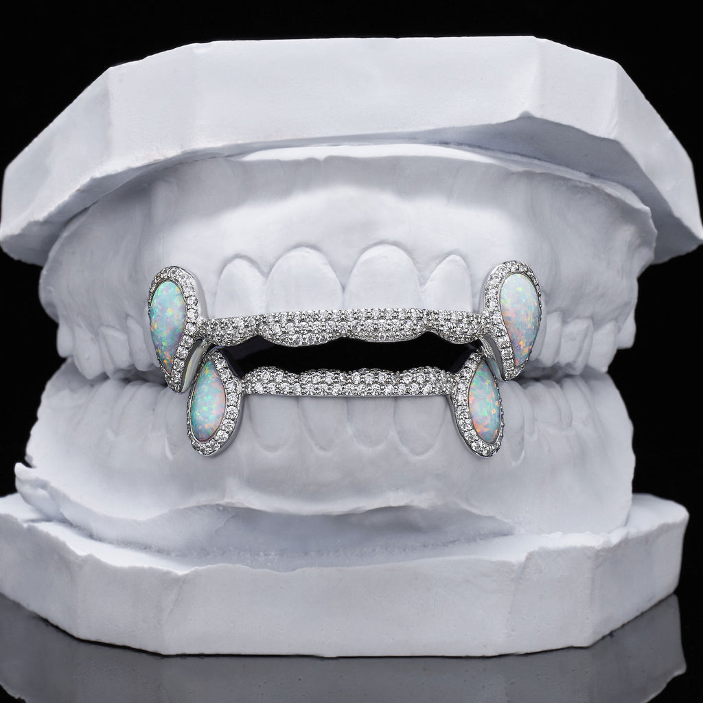 Iced Connecting Bridge Opal Grillz Bar