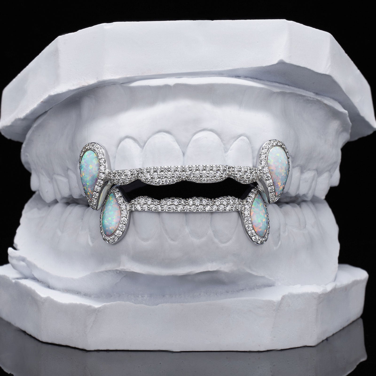 Iced Connecting Bridge Opal Grillz Bar