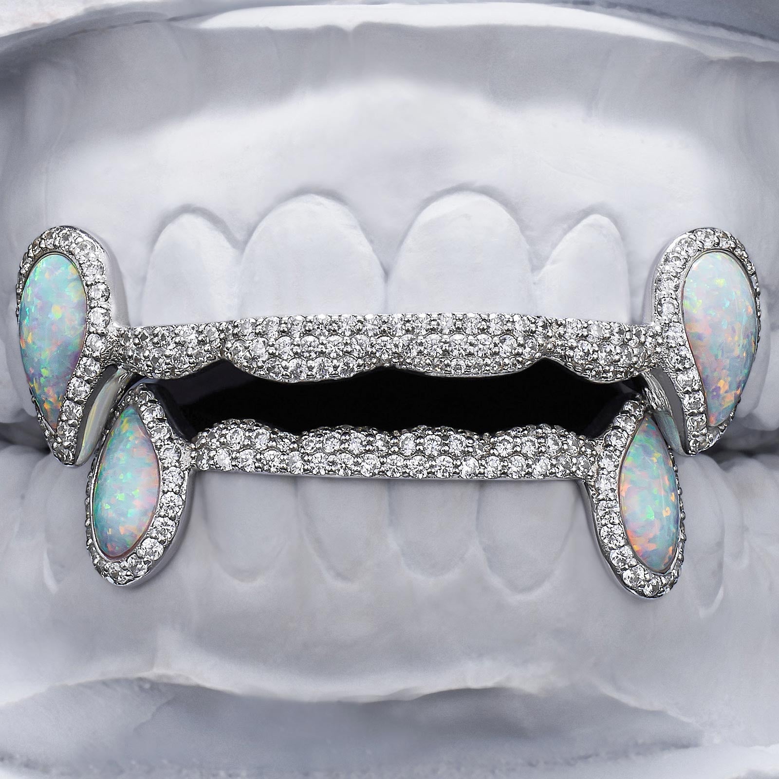Iced Connecting Bridge Opal Grillz Bar