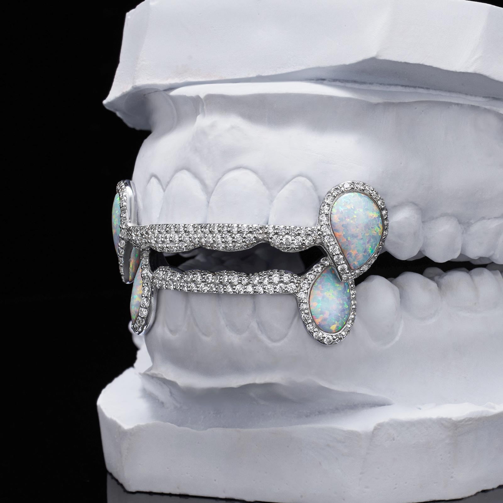Iced Connecting Bridge Opal Grillz Bar