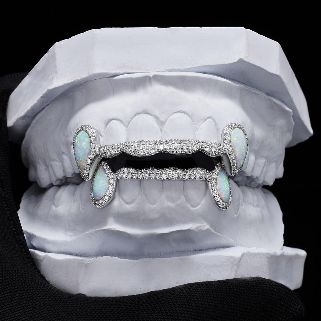 Iced Connecting Bridge Opal Grillz Bar