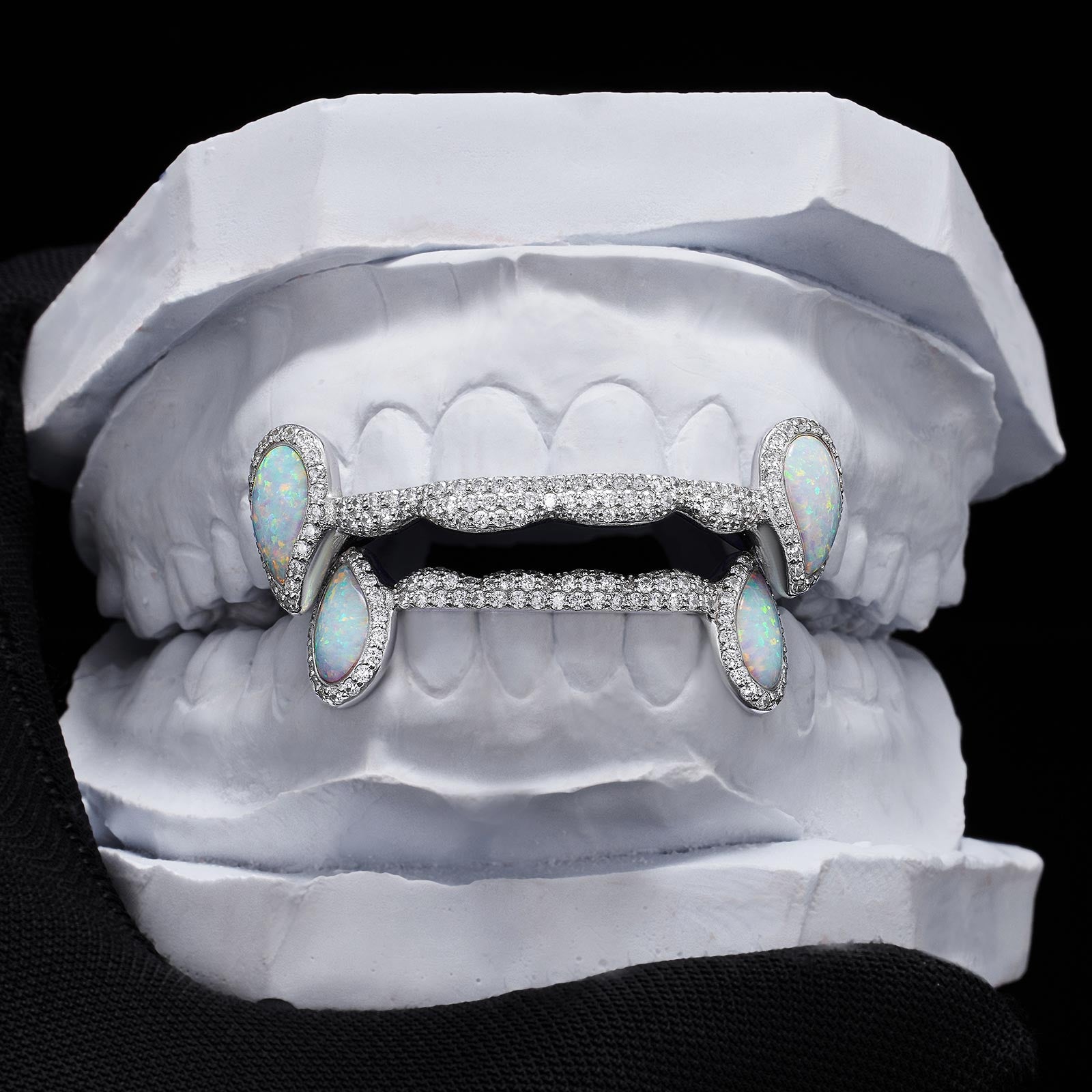 Iced Connecting Bridge Opal Grillz Bar