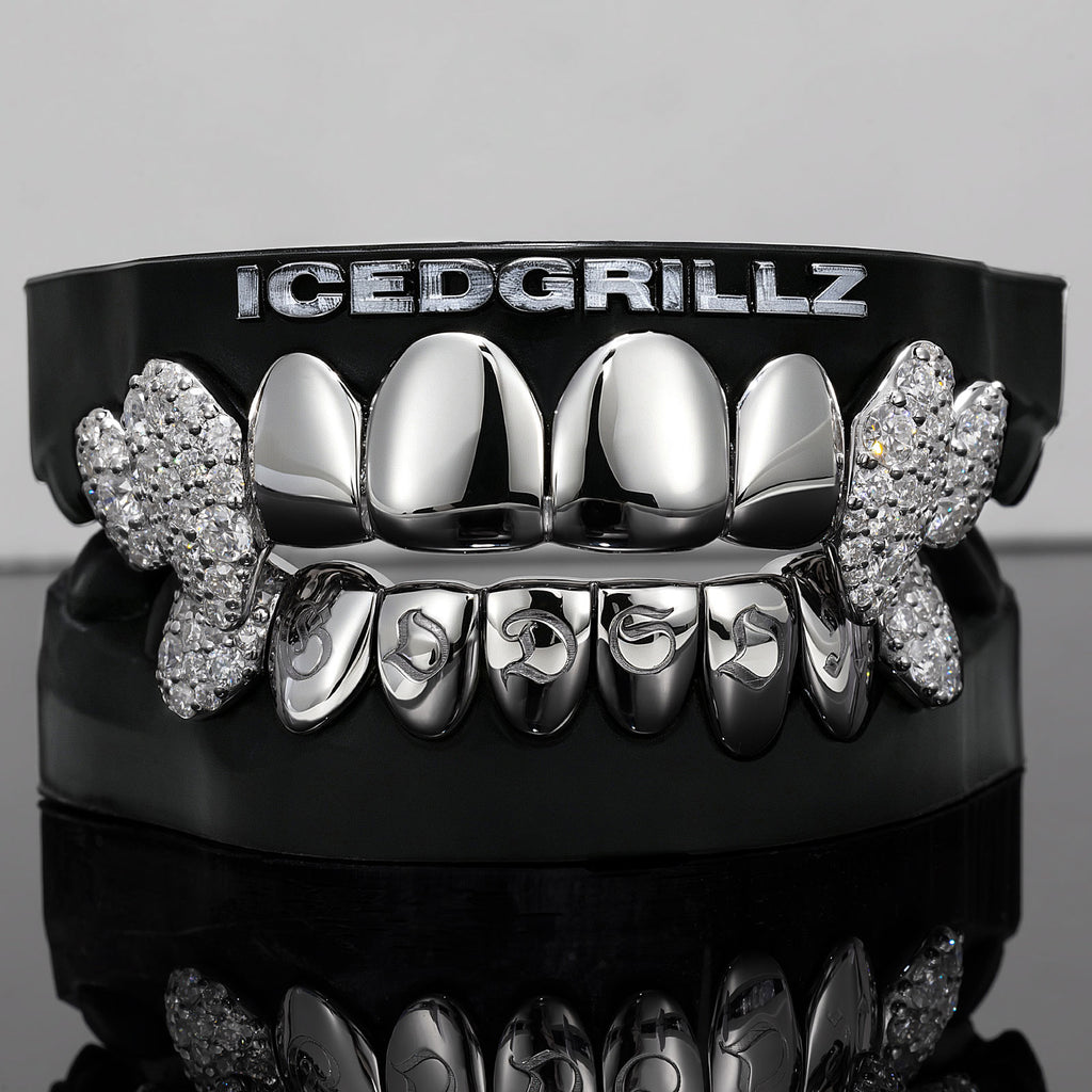 Iced Mosaic Diamond Vampire Fangs Letter Grillz - IcedGrillz