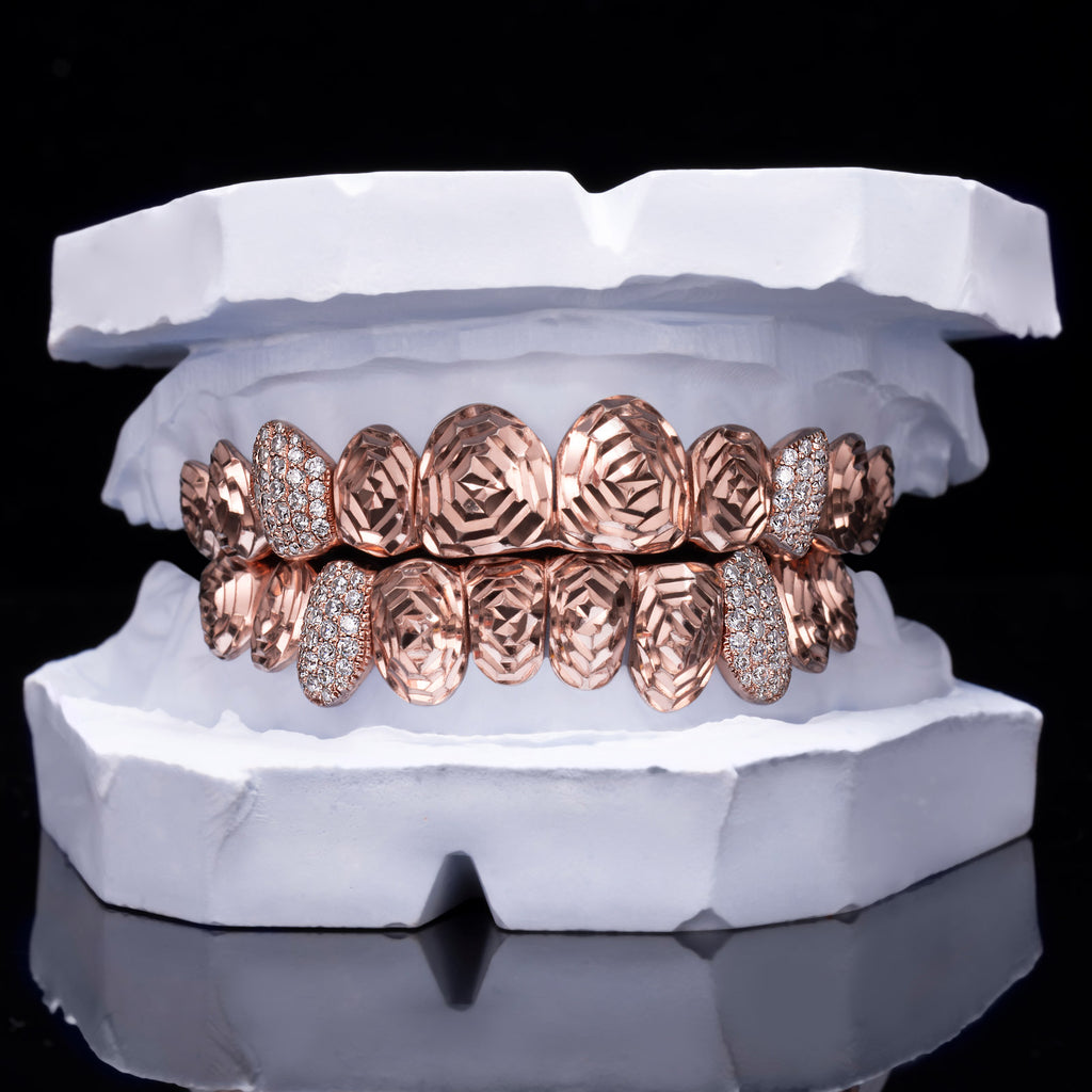 Iced Rose Cut & Pavé Hybrid Grillz