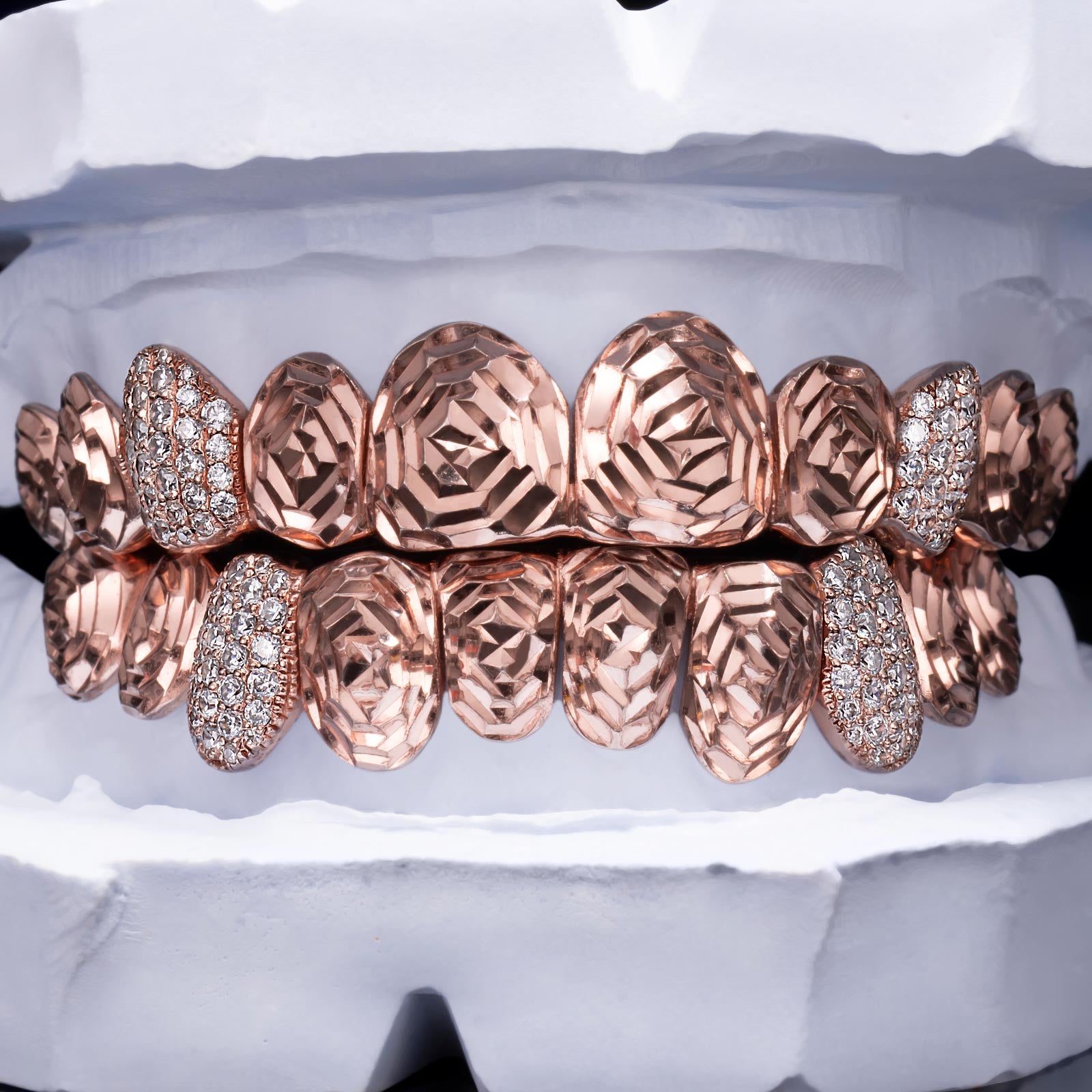 Iced Rose Cut & Pavé Hybrid Grillz