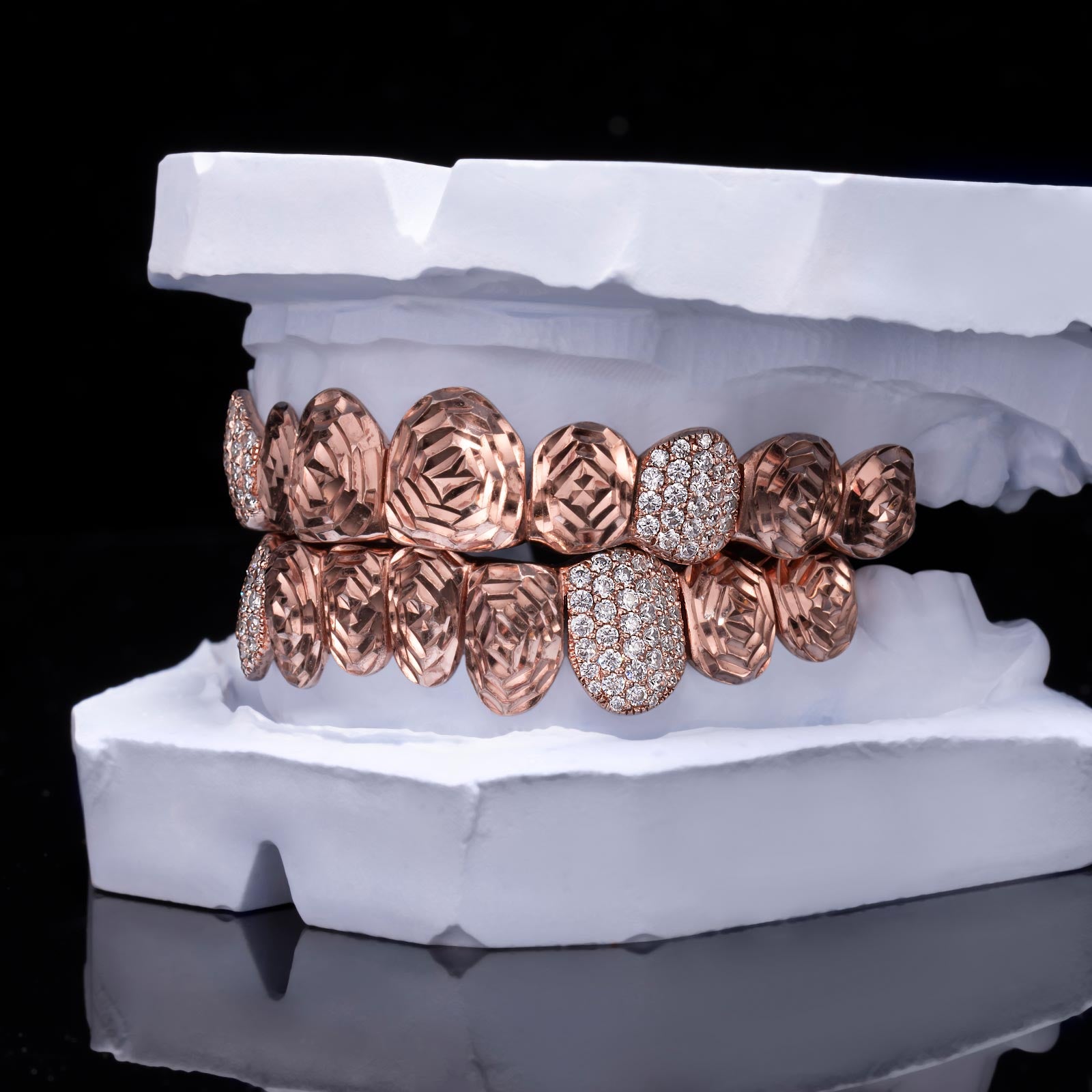 Iced Rose Cut & Pavé Hybrid Grillz