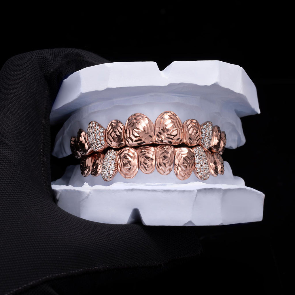 Iced Rose Cut & Pavé Hybrid Grillz