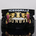 Iced Strawberry & Custom Initial Vine Grillz