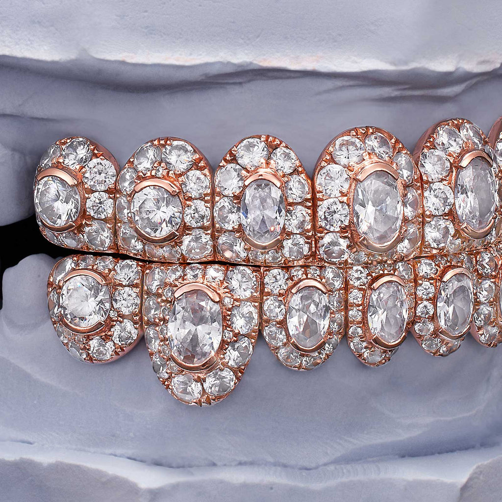 Mixed Cut (Round & Oval) Heavy Diamond Grillz