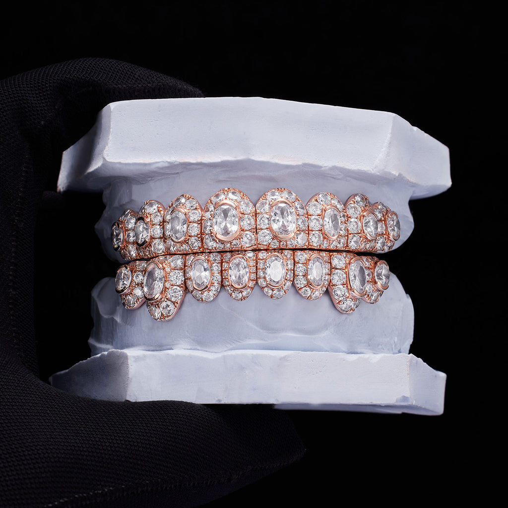 Mixed Cut (Round & Oval) Heavy Diamond Grillz