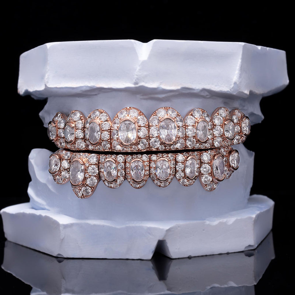 Mixed Cut (Round & Oval) Heavy Diamond Grillz