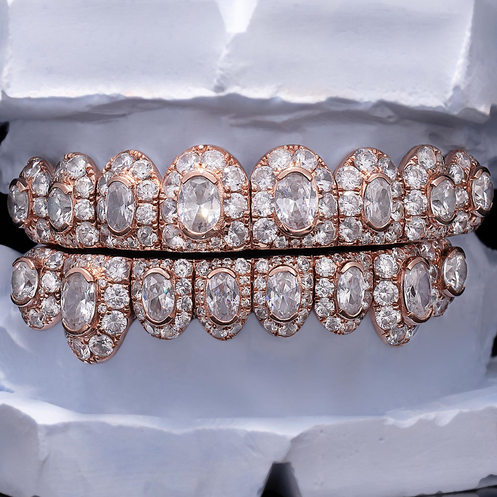 Mixed Cut (Round & Oval) Heavy Diamond Grillz