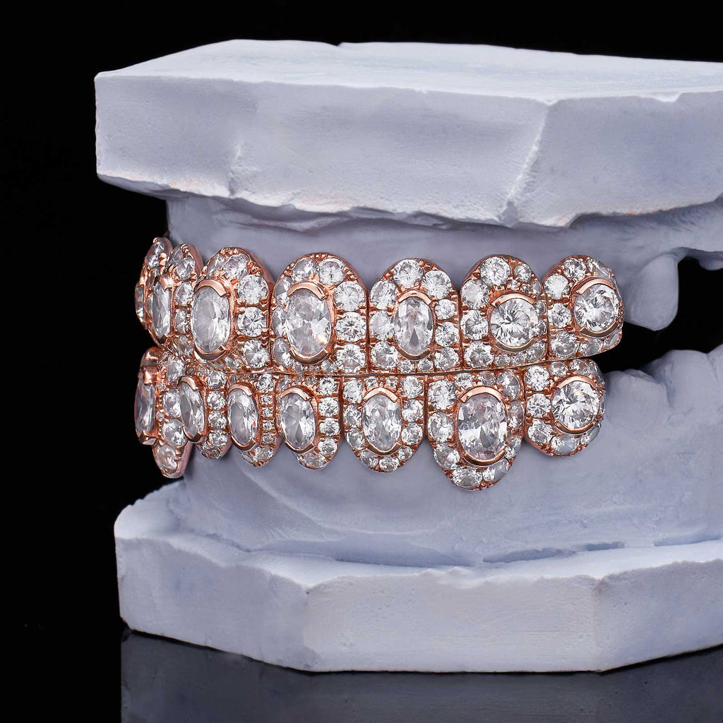 Mixed Cut (Round & Oval) Heavy Diamond Grillz