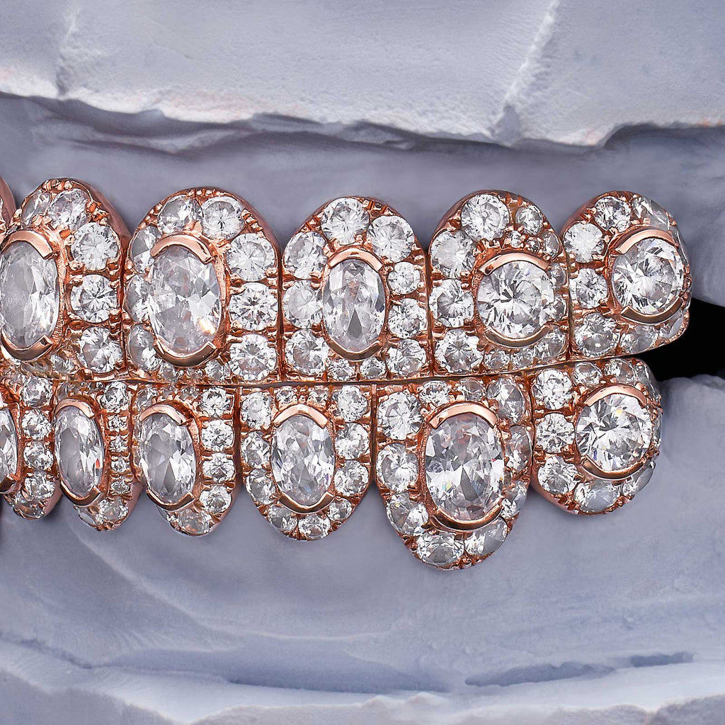 Mixed Cut (Round & Oval) Heavy Diamond Grillz
