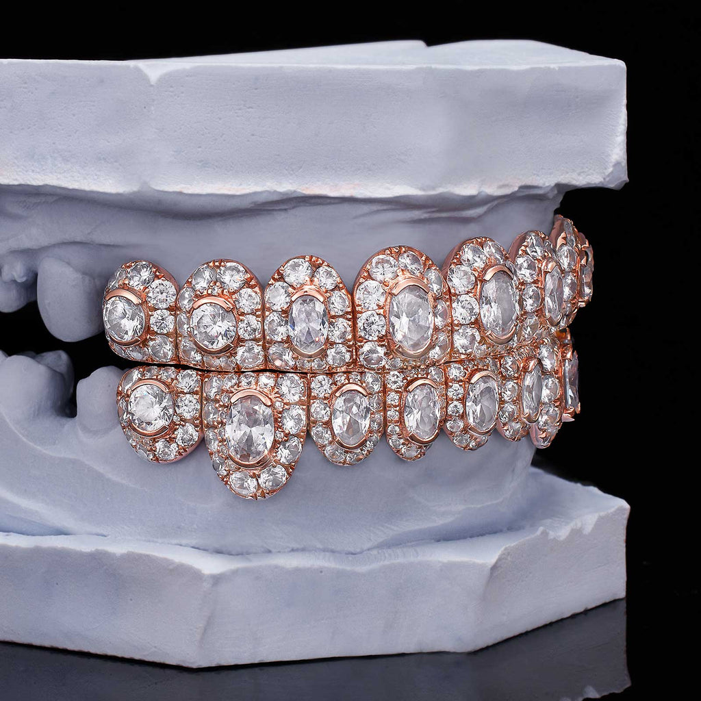 Mixed Cut (Round & Oval) Heavy Diamond Grillz