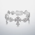 Mixed Size Moissanite Cross Bracelet