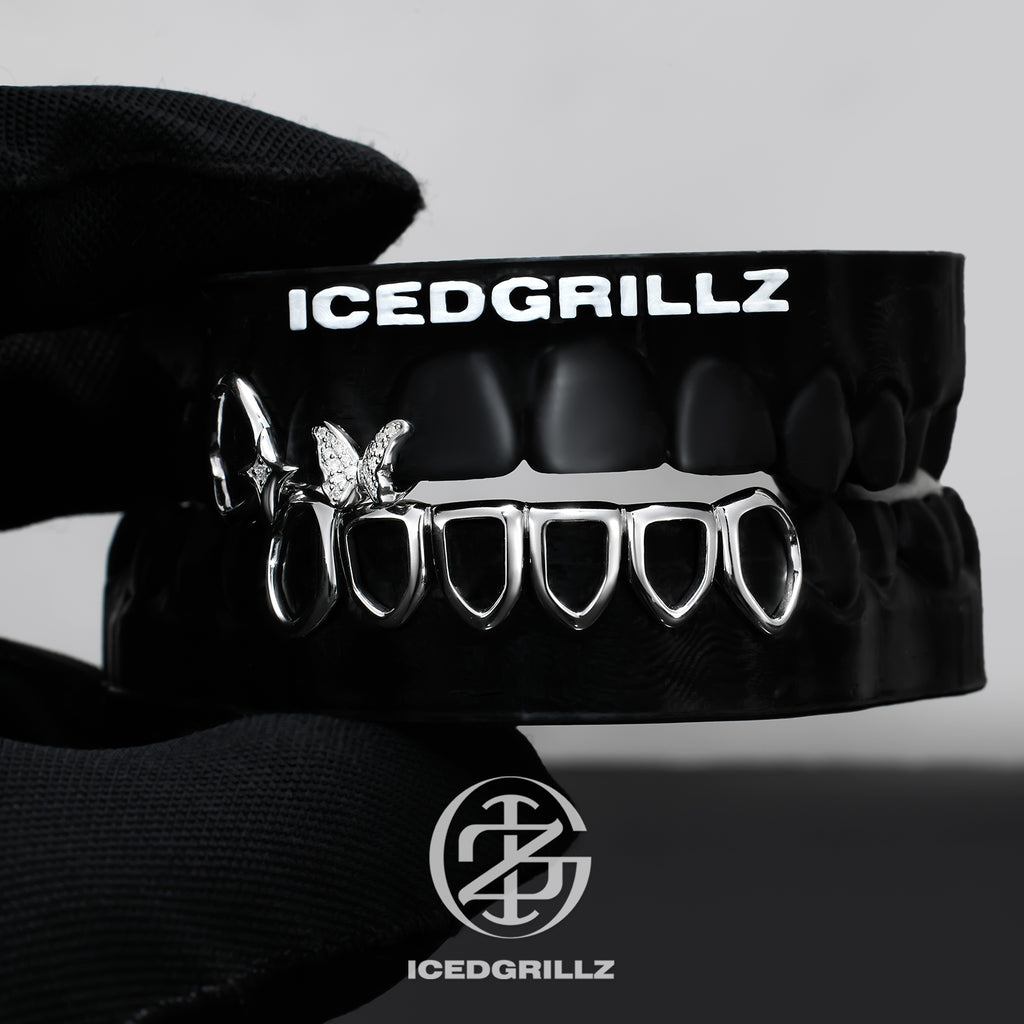 Moissanite Butterfly Open Face Grillz