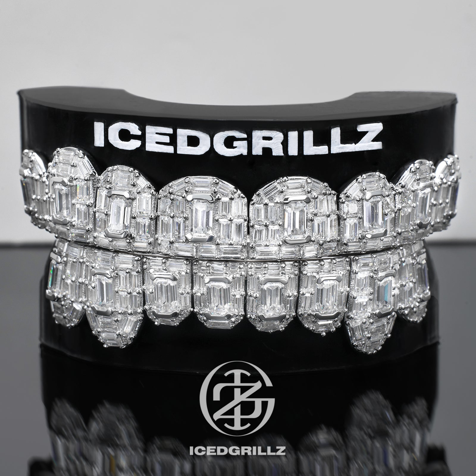 Moissanite Emerald Cut Iced Cluster Grillz