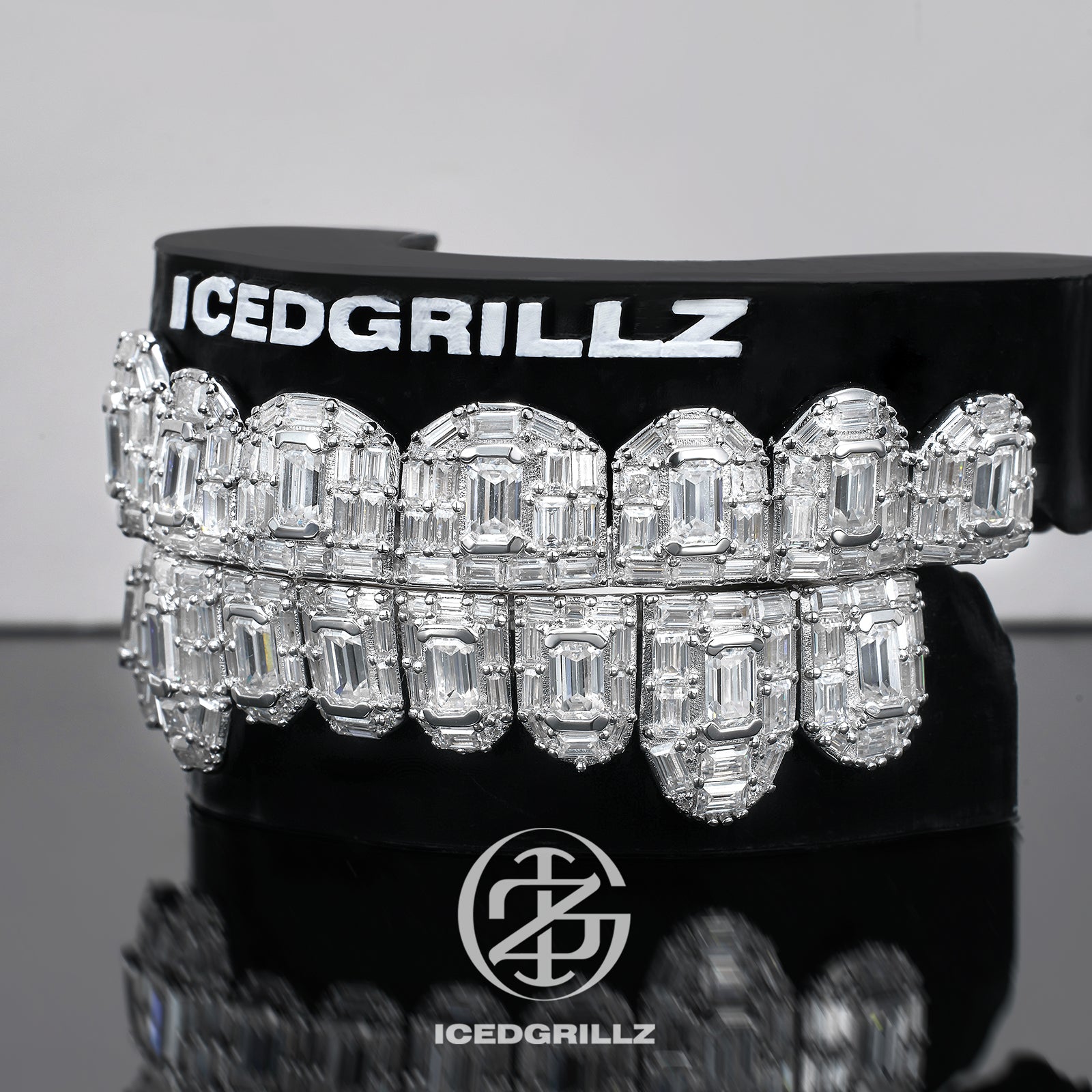 Moissanite Emerald Cut Iced Cluster Grillz
