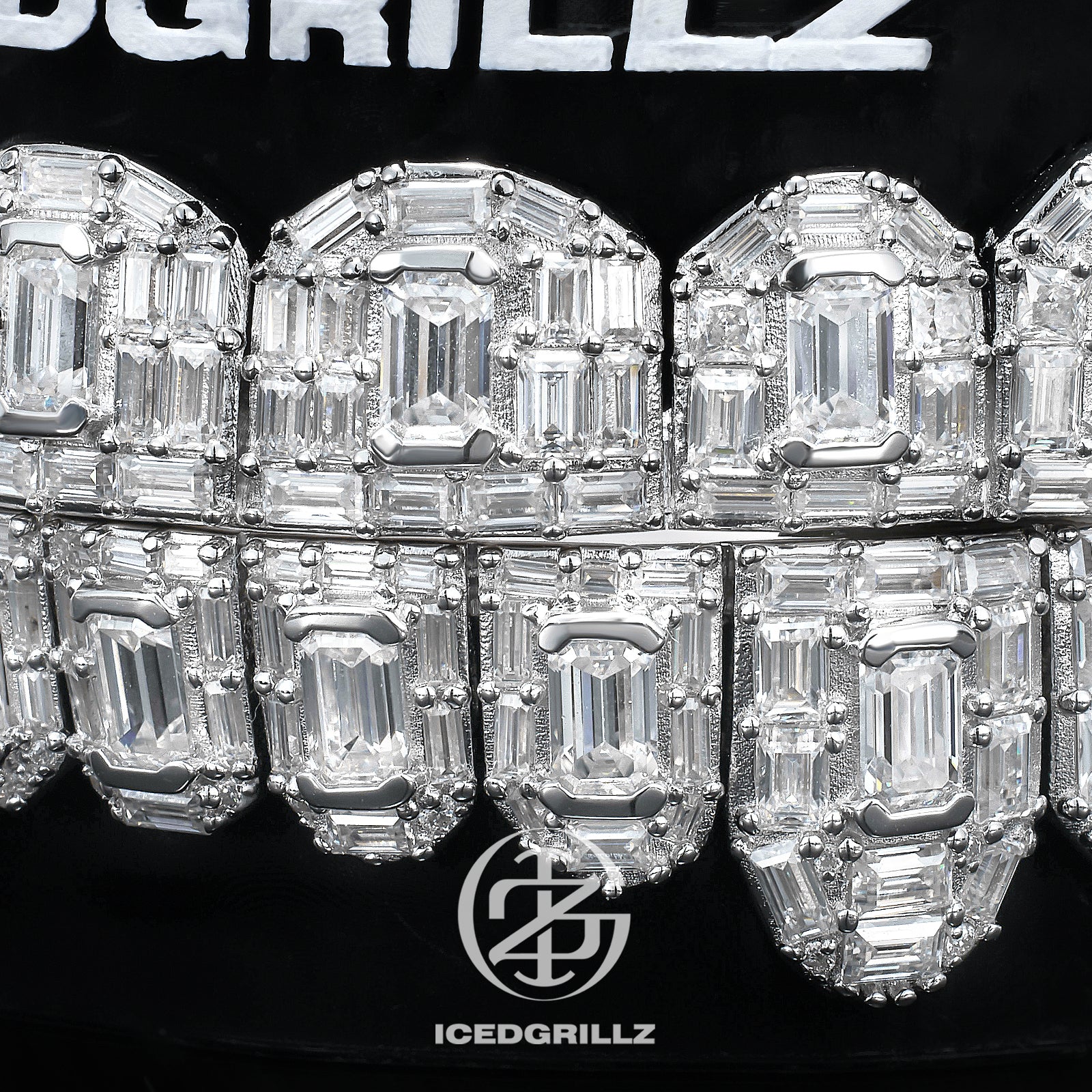 Moissanite Emerald Cut Iced Cluster Grillz