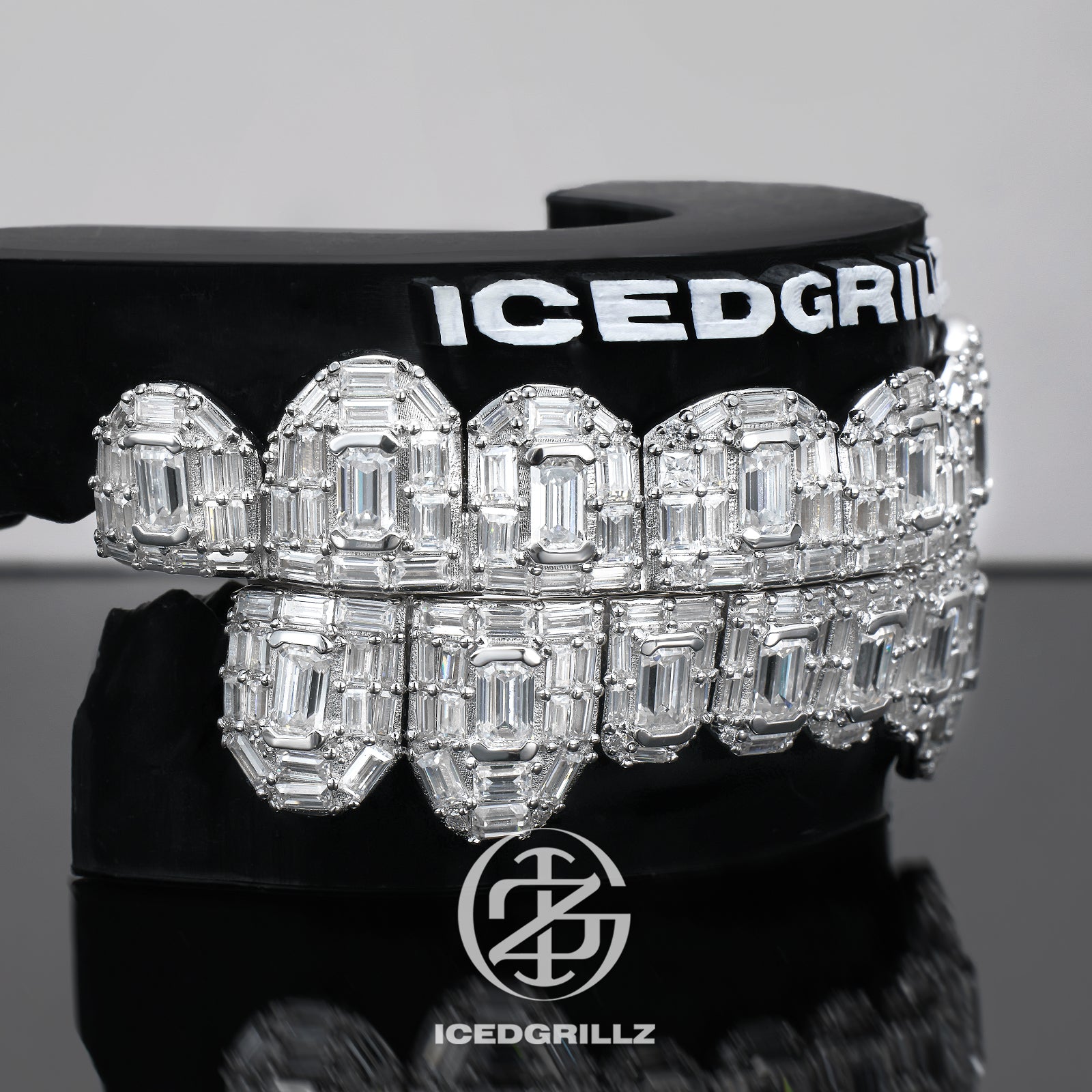 Moissanite Emerald Cut Iced Cluster Grillz