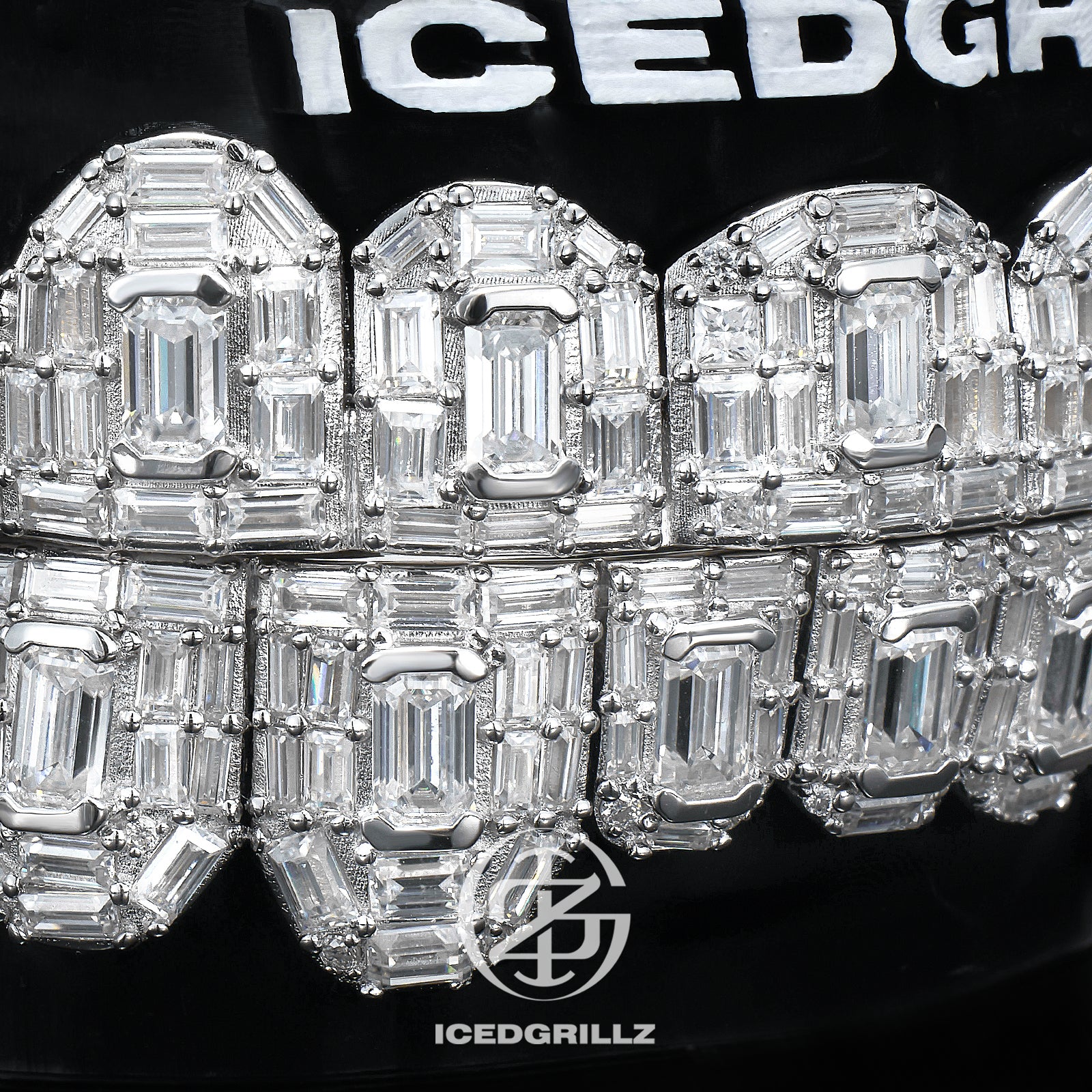 Moissanite Emerald Cut Iced Cluster Grillz