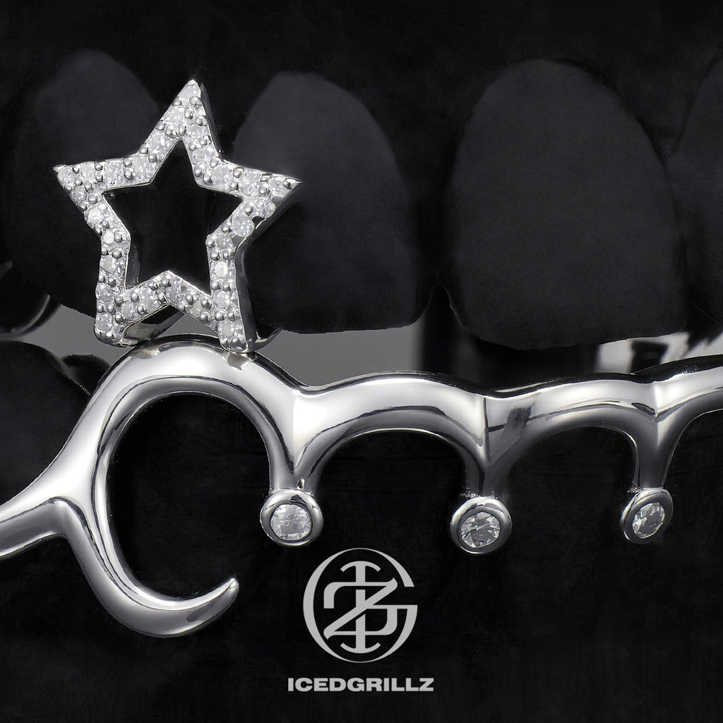 Moissanite Star Cap With Drip Bridge Grillz