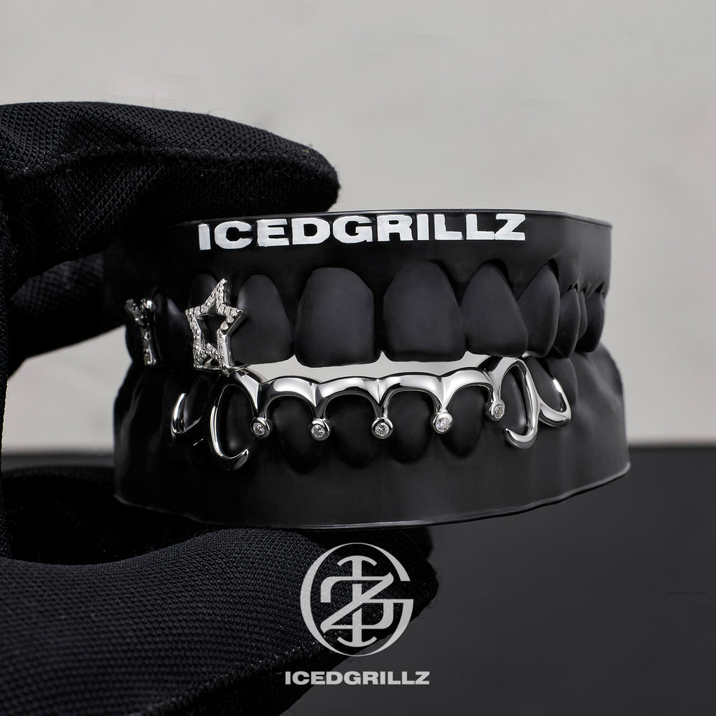 Moissanite Star Cap With Drip Bridge Grillz