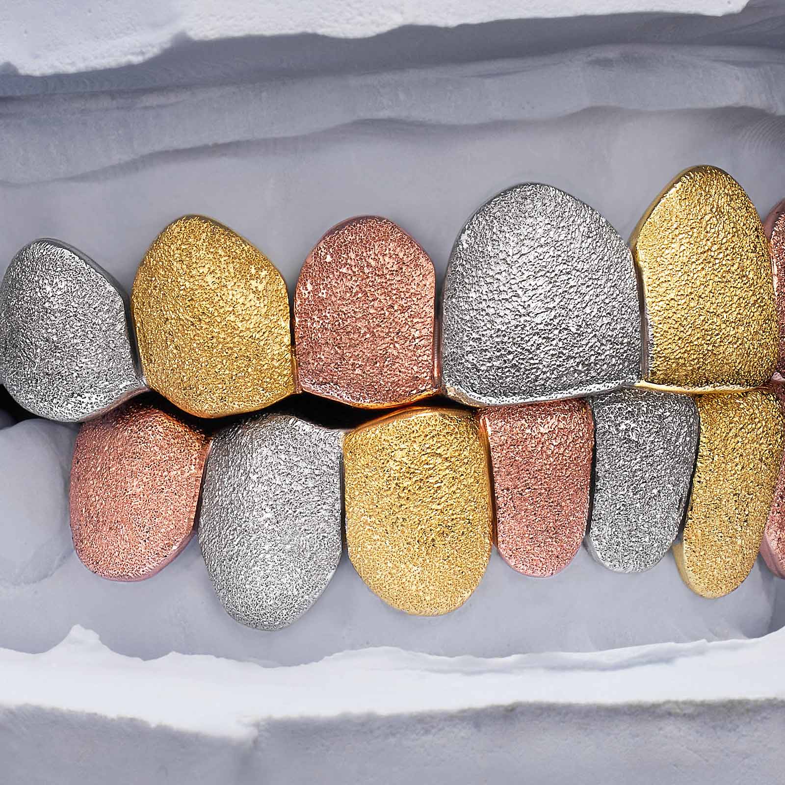 Multi-Tone Diamond Dust Custom Grillz