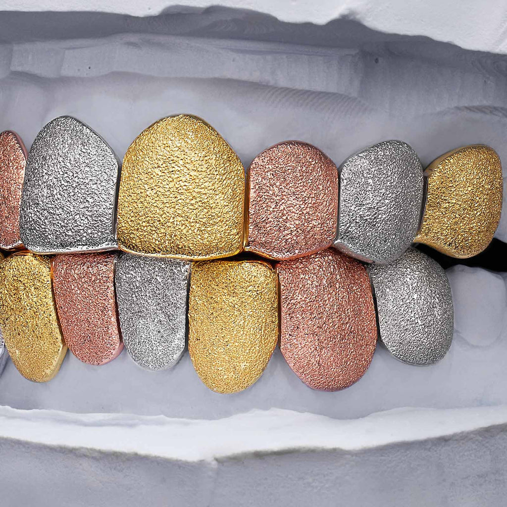 Multi-Tone Diamond Dust Custom Grillz