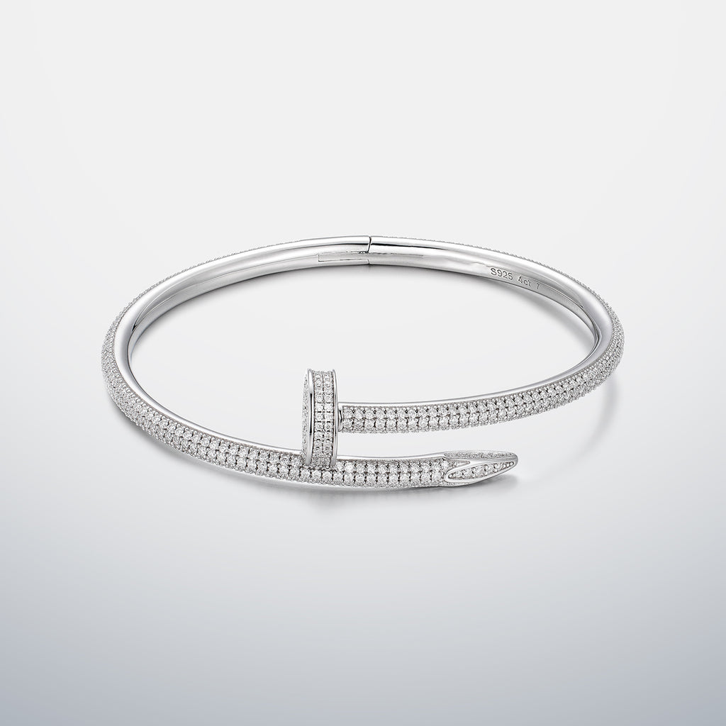 Nail Bracelet with Full Moissanite