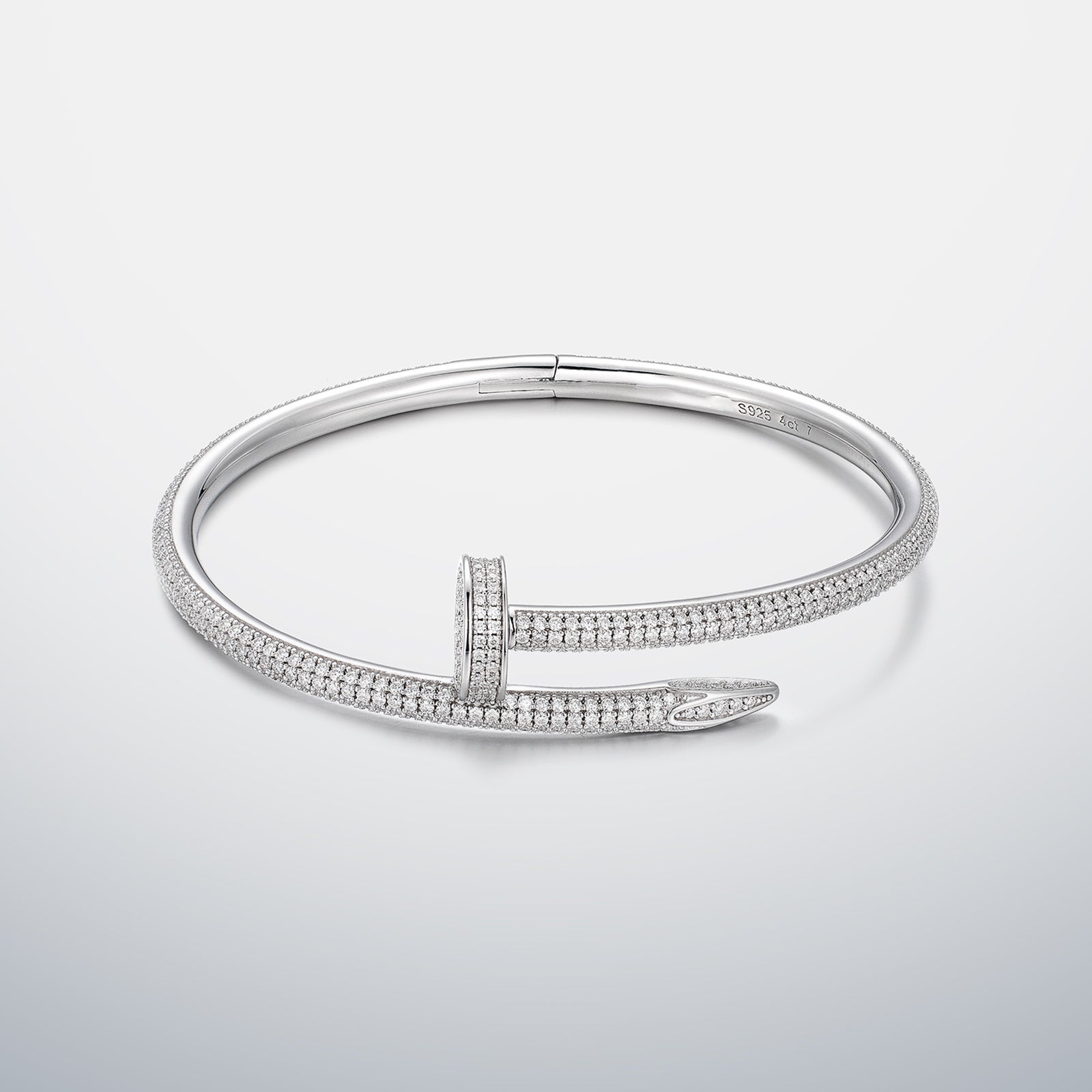 Nail Bracelet with Full Moissanite