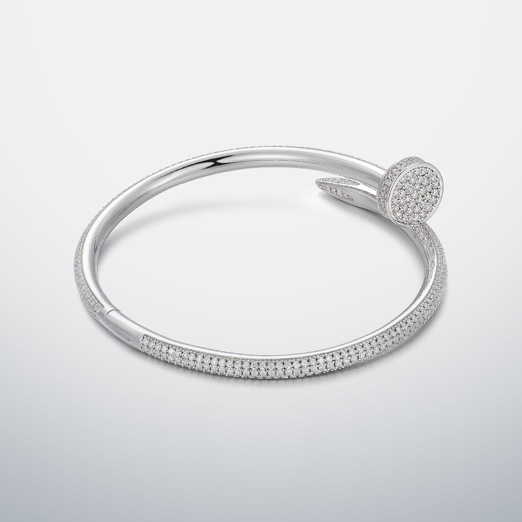 Nail Bracelet with Full Moissanite