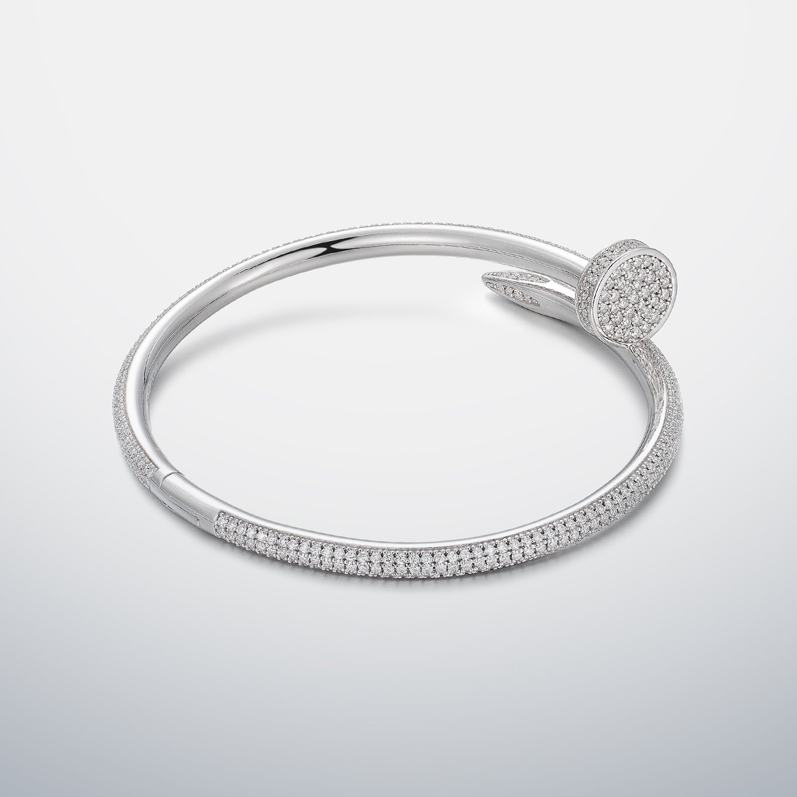 Nail Bracelet with Full Moissanite
