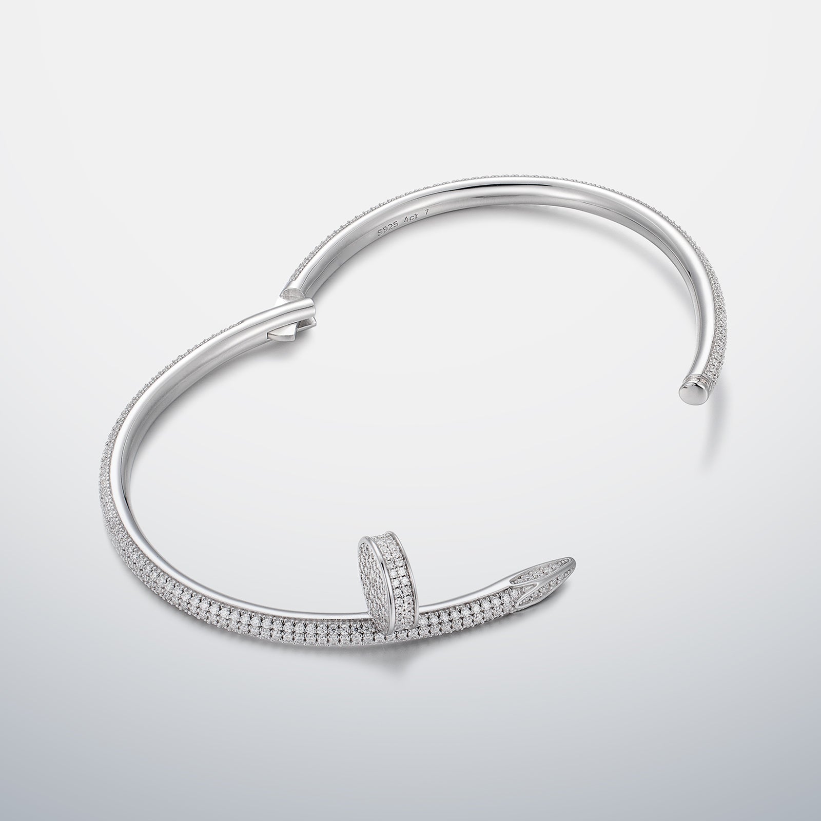 Nail Bracelet with Full Moissanite